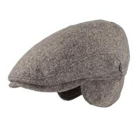 Breiter Casquette plate d'hiver pour homme avec cache-oreilles - 100 % laine - Avec protection des oreilles rabattable - Doux pour la peau et confortable, Bleu chiné., 59