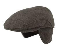 Breiter Casquette Plate pour Homme avec Cache-Oreilles Bonnet Casquette à Visière Imperméable & Pliable Flat Cap Beanie Doux pour la Peau et Confortable - Gris 59