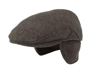 Breiter Casquette Plate pour Homme avec Cache-Oreilles Bonnet Casquette à Visière Imperméable & Pliable Flat Cap Beanie Doux pour la Peau et Confortable