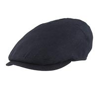 Breiter Casquette Plate pour Homme Bonnet Coulissant Casquette à Visière - 100% Lin - Doublure en Coton - Léger et Confortable Marine 61