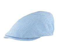 Breiter Casquette plate pour homme en lin 100% doublure en coton Casquette légère et confortable Newsboy Cap, Bleu clair chiné, 58