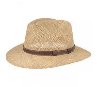 Breiter Chapeau de Paille Capeline d'été Chapeau de Soleil - 100% Algues - Traveller - Léger, Flexible, Doux pour la Peau et Confortable, Nature - Beige - S