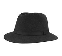 Breiter - Chapeau de plein air en feutre - Chapeau de randonnée en laine 100% - Imperméable et pliable - Avec garniture en cuir - Pour homme et femme, anthracite, 56