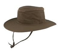 Breiter Chapeau de Soleil Chapeau Safari Chapeaux de Brousse Extérieur avec Protection UV 30+ Respirant Léger Pliable avec Mentonnière Réglable et Poche Secrète - Vert - Medium