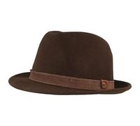 Breiter Trilby Chapeau en feutre froissable à bord fin en feutre de laine, marron, 58/59 cm