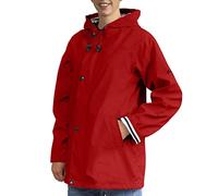 Breizh Ocean - Ciré Armor femme, manteau imperméable mixte, doublure à rayures de style marinière - du XS au 4XL (Rouge).