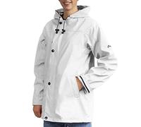 Breizh Ocean - Ciré Armor femme, manteau imperméable mixte, doublure à rayures de style marinière - du XS au 4XL (Blanc).