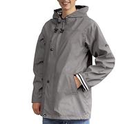 Breizh Ocean - Ciré Armor femme, manteau imperméable mixte, doublure à rayures de style marinière - du XS au 4XL (Gris).