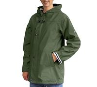 Breizh Ocean - Ciré Armor femme, manteau imperméable mixte, doublure à rayures de style marinière - du XS au 4XL (Kaki).