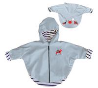 Breizh Ocean - Ciré, Imperméable Bébé avec Capuche de 6 à 24 mois - Création Française TUDY - Vetement Bebe Garçon ou Fille avec Intérieur Rayé - Poncho Pluie Enfant avec Broderie dans le Dos