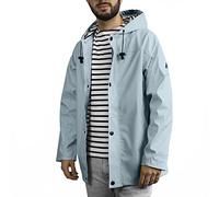 Breizh Ocean - Ciré Imperméable, du XS au 4XL, Création Française ARMOR - Intérieur Marinière Rayé - Mixte - Coupe Vent Homme ou Femme - Veste Imperméable - Manteau Homme