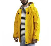 Breizh Ocean - Ciré Imperméable, du XS au 4XL, Création Française ARMOR - Intérieur Marinière Rayé - Mixte - Coupe Vent Homme ou Femme - Veste Imperméable, Manteau Homme avec Grande Taille Disponible