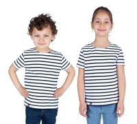 Breizh Ocean - Marinière Coton Bio - de 1 à 14 Ans - Création Française GARLAN Enfant - Tee Shirt Enfant Garcon ou Fille Manches Courtes - Vetement Bebe Garçon et Fille à Rayures