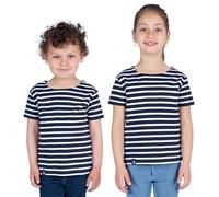 Breizh Ocean - Marinière Coton Bio - de 1 à 14 Ans - Création Française GARLAN Enfant - Tee Shirt Enfant Garcon ou Fille Manches Courtes - Vetement Bebe Garçon et Fille à Rayures