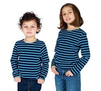 Breizh Ocean - Marinière Coton Bio - de 1 à 14 Ans - Création Française GUER Enfant - Tee Shirt Enfant Garcon ou Fille Manches Longues - Vetement Bebe Garçon et Fille à Rayures