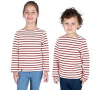 Breizh Ocean - Marinière Coton Bio - de 1 à 14 Ans - Création Française GUER Enfant - Tee Shirt Enfant Garcon ou Fille Manches Longues - Vetement Bebe Garçon et Fille à Rayures