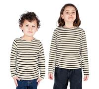 Breizh Ocean - Marinière Coton Bio - de 1 à 14 Ans - Création Française GUER Enfant - Tee Shirt Enfant Garcon ou Fille Manches Longues - Vetement Bebe Garçon et Fille à Rayures