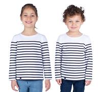Breizh Ocean - Marinière Coton Bio - de 1 à 14 Ans - Création Française LANESTER Enfant - Tee Shirt Enfant Garcon ou Fille Manches Longues - Vetement Bebe Garçon et Fille à Rayures