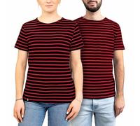 Breizh Ocean - Marinière Coton Bio, du XS au 4XL, Matière Épaisse - Création Française GARLAN Mixte - Tee Shirt Manches Courtes Homme ou Femme - Tshirt Homme ou Femme Rayé - Grande Taille Disponible