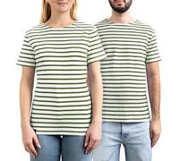 Breizh Ocean - Marinière Coton Bio, du XS au 4XL, Matière Épaisse - Création Française GARLAN Mixte - Tee Shirt Manches Courtes Homme ou Femme - Tshirt Homme ou Femme Rayé - Grande Taille Disponible