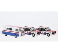 Brekina 22664 - 1/87 Set Fiat 131 Abarth Et Fiat 238 Fourgon, Fiat France Course
