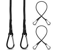 Brelet Lot de 4 Tendeurs Elastique avec Mousqueton, 60cm Tendeurs Elastique avec Crochets, Tendeurs Elastique pour Camping, Bâches, Tente, Bagages, Voitur et Velo