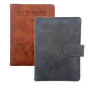 BRELIE Portefeuille de passeport avec blocage RFID avec sangle magnétique - Le compagnon de voyage ultime, étui portefeuille pour passeport, portefeuille de voyage en cuir végétalien avec blocage