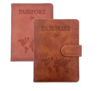 BRELIE Portefeuille de passeport avec blocage RFID avec sangle magnétique - Le compagnon de voyage ultime, étui portefeuille pour passeport, portefeuille de voyage en cuir végétalien avec blocage