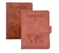 BRELIE Portefeuille de passeport avec blocage RFID avec sangle magnétique - Le compagnon de voyage ultime, étui portefeuille pour passeport, portefeuille de voyage en cuir végétalien avec blocage
