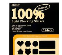 Breliter Lot de 144 autocollants bloquant la lumière avec pince à épiler pour routeurs, moniteurs et appareils électriques, bloquant 95 % à 100 % des lumières LED (occultant)