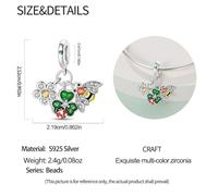 Breloque abeille et fleur, breloque pour bracelet, compatible avec le collier bracelet pandora