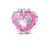 Breloque baroque vintage en perles de cœur, breloque pour bracelet, compatible avec le collier bracelet pandora