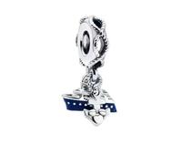 Breloque bateau de croisière avec ancre en argent sterling 925 compatible avec les breloques Pandora et beaucoup d'autres bracelets à breloques britanniques