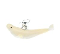 Breloque béluga baleine Miniblings fermeture éclair pendentif baleine poisson baleine blanc, 35mm, Caoutchouc, Non connu