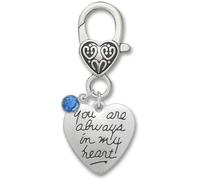Breloque bleue pour bouquet de mariée avec clip « Always in My Heart » - 5,1 cm - Métal - 5,1 cm