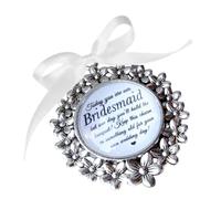Breloque bouquet de demoiselle d'honneur ou demoiselle d'honneur avec citation « Something Old » - Souvenir non personnalisé - Cadeau de mariage (demoiselle d'honneur), 3.5cm