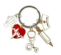 Breloque Campus Ready en alliage pour les d ' infirmières et de médecins, accent sur le thème des pour sacs et pochettes, accessoire porte-clés sur le thème des en