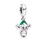 Breloque Cendrillon Raton Gus en argent sterling 925 compatible avec les bracelets à breloques Pandora et autres, pequeño, Argent, Pas de gemme
