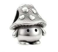Breloque champignon champignon pour bracelets Pandora élégamment plaqué en argent fin décoré avec des cœurs - Boîte cadeau, One Size, Métal, Pas de pierre précieuse
