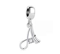 Breloque Charm New 2024 MariaFonte Lettre Initiale Nom Alphabet Pendentifs Original Offres Charming Bead Argent 925 Maman Bead Compatible Rose Porte-bonheur Famille Noël Femme Bracelet Or Fille Soeur