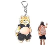 Breloque Chat de Sac à Main,Pendentif Chat à Motif Acrylique avec Ventre à Presser,Breloque pour Sac Tote Bag Femme - Pour les Fêtes et Anniversaires, pour , Filles, Femmes, Enseignant et Étudiants