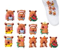 Breloque Chaussure Lot De 12 Breloques Mignonnes Dessin Animé Capybara Pour | Accessoires De Chaussures Pour Garçons, Filles, Femmes, Hommes, Adultes, Été, Plage, Piscine