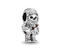 Breloque Chewbacca Star and Wars en argent sterling 925 compatible avec les breloques Pandora et beaucoup d'autres bracelets à breloques britanniques.