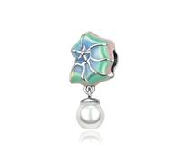 Breloque coquillage avec perle en argent sterling 925 compatible avec les bracelets Pandora
