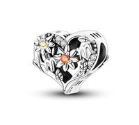 Breloque d'amour maternel tournesol, accessoire de bracelet à breloques en argent sterling 925, compatible avec le collier de bracelet pandora