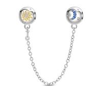 Breloque de chaîne de sécurité soleil lune, breloque pour bracelet, compatible avec le collier bracelet pandora