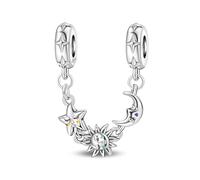 Breloque de chaîne de sécurité sun moon star, breloque pour bracelet, compatible avec le collier bracelet pandora