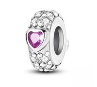 Breloque de fixation en caoutchouc Shining Love, accessoire de bracelet à breloques en argent sterling 925, compatible avec le collier de bracelet Pandora