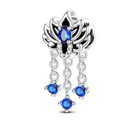 Breloque de perle ajourée lotus, breloque pour bracelet, compatible avec le collier de bracelet pandora
