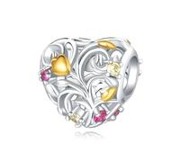 Breloque de perle de vigne ajourée, accessoire de bracelet à breloques en argent sterling 925, compatible avec le collier de bracelet pandora